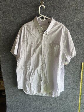 Five Four Shirt Mens 2XL Purple Check Short Sleeve Button Down Casual Cotton